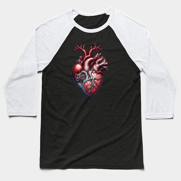 Anatomical heart Baseball T-Shirt by LM Designs by DS
